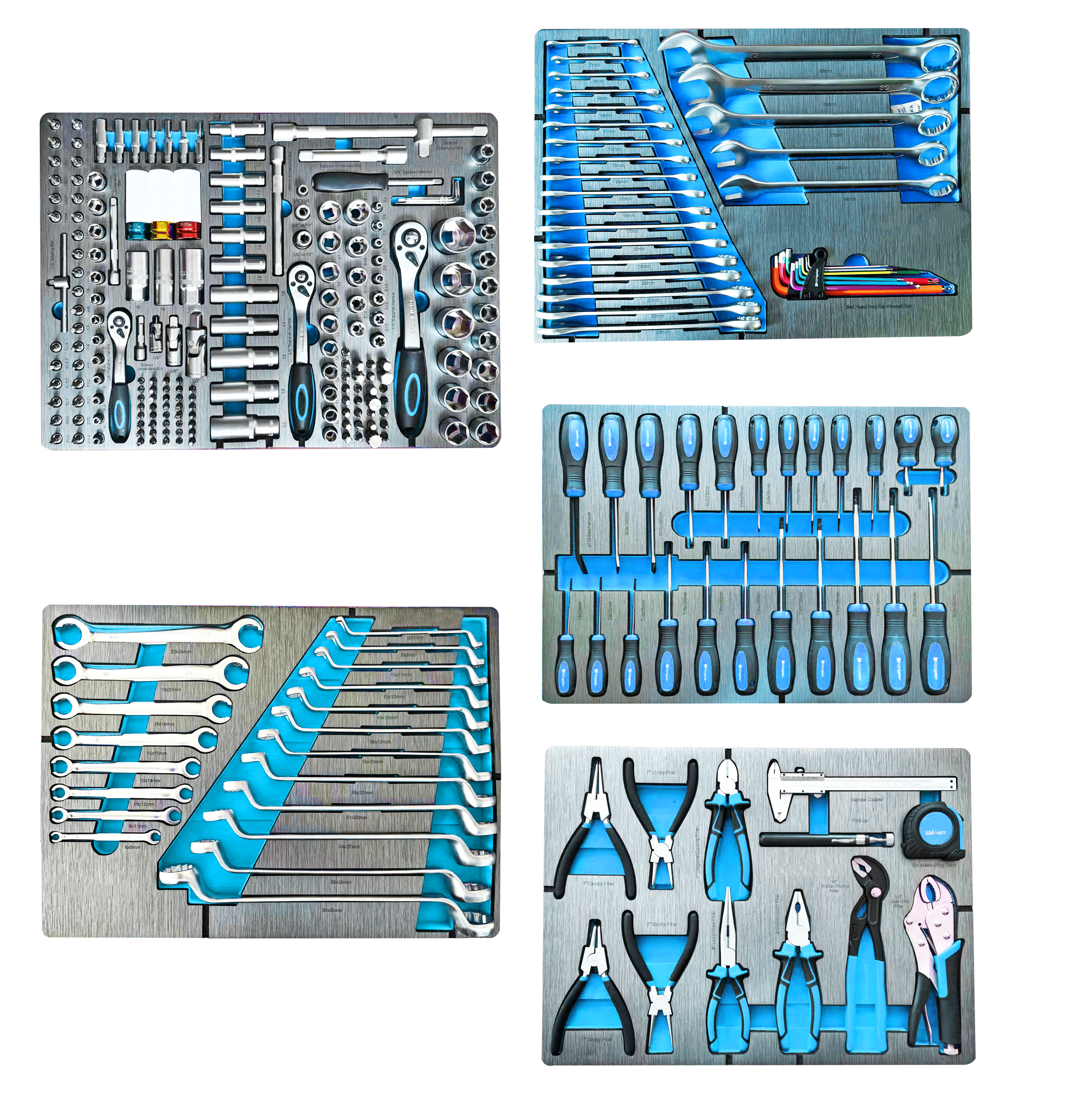 Tool sets with Foam Tray for Tool cabinets